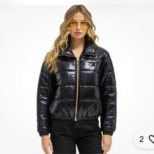 Aviator nation bolt puffer jacket xs EUC black